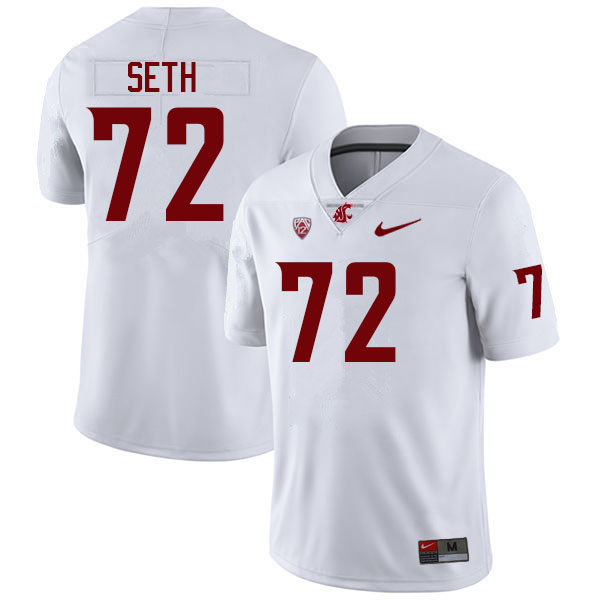 Washington State Cougars #72 Jakobus Seth College Football Jerseys Sale-White